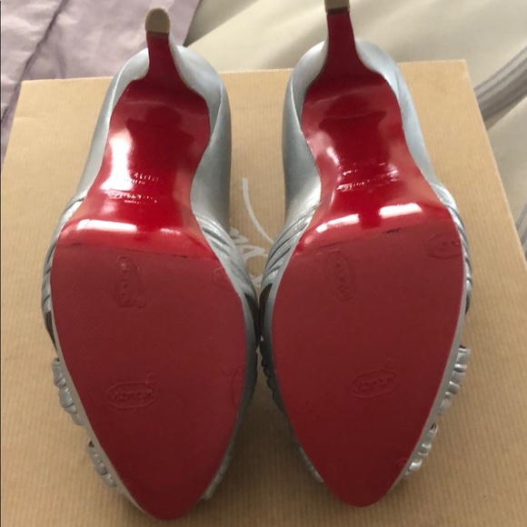 Christian Louboutin Silver Heels - Picture 4 of 7